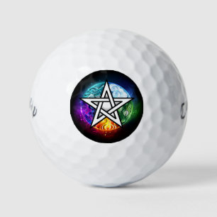 Wiccan pentagram golf balls