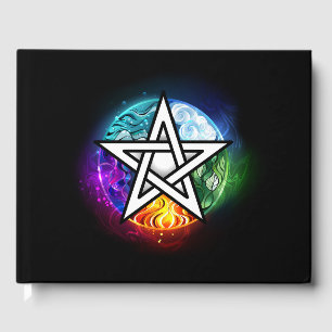 Wiccan pentagram guest book