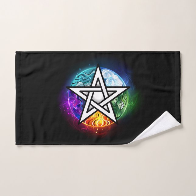 Wiccan pentagram hand towel (Hand Towel)