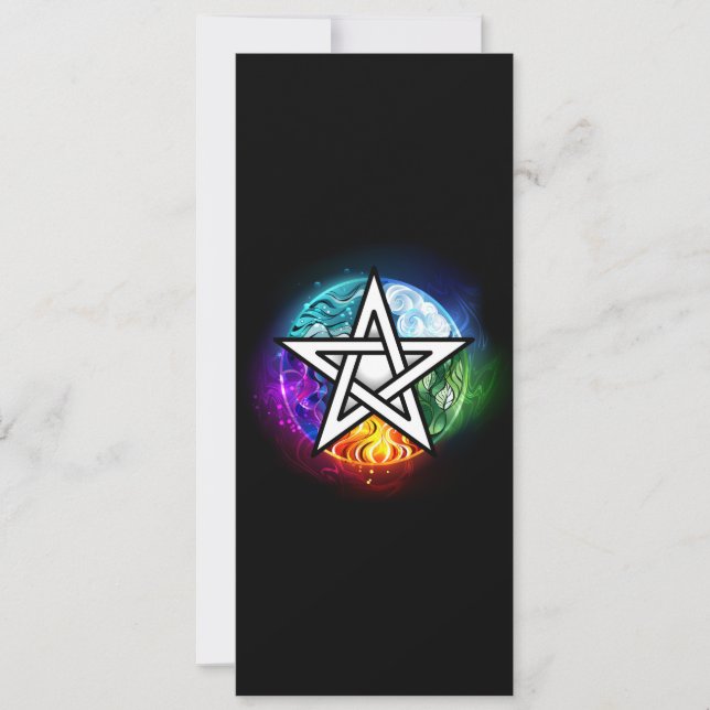 Wiccan pentagram holiday card (Front)