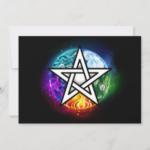 Wiccan pentagram holiday card