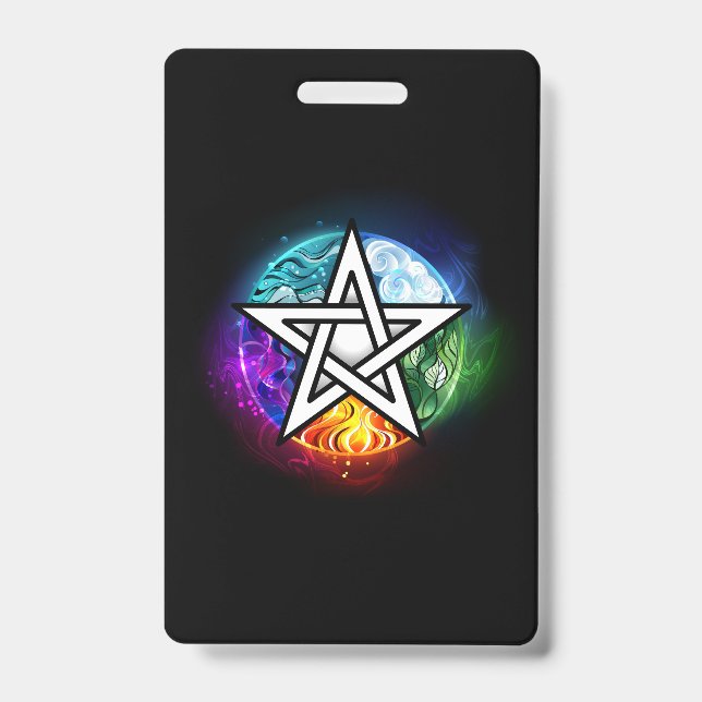 Wiccan pentagram ID badge (Front)