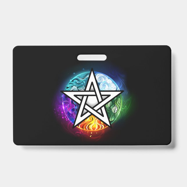 Wiccan pentagram ID badge (Front)