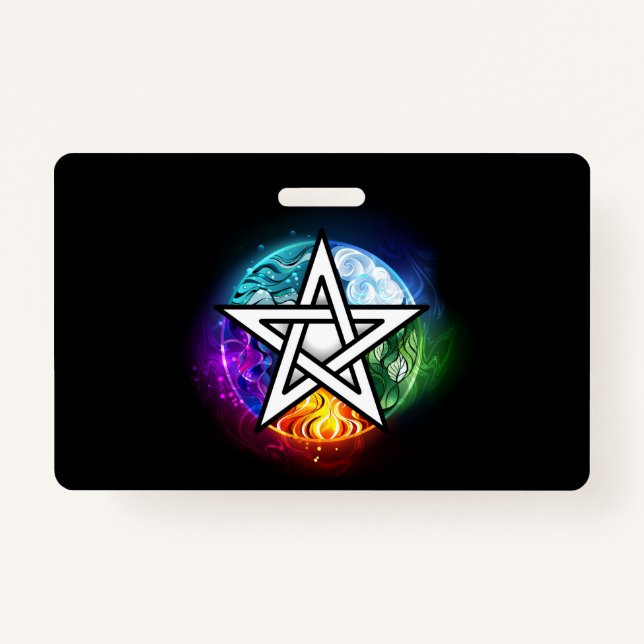Wiccan pentagram ID badge (Front)