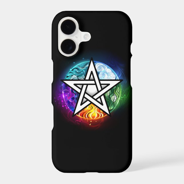 Wiccan pentagram iPhone case (Back)