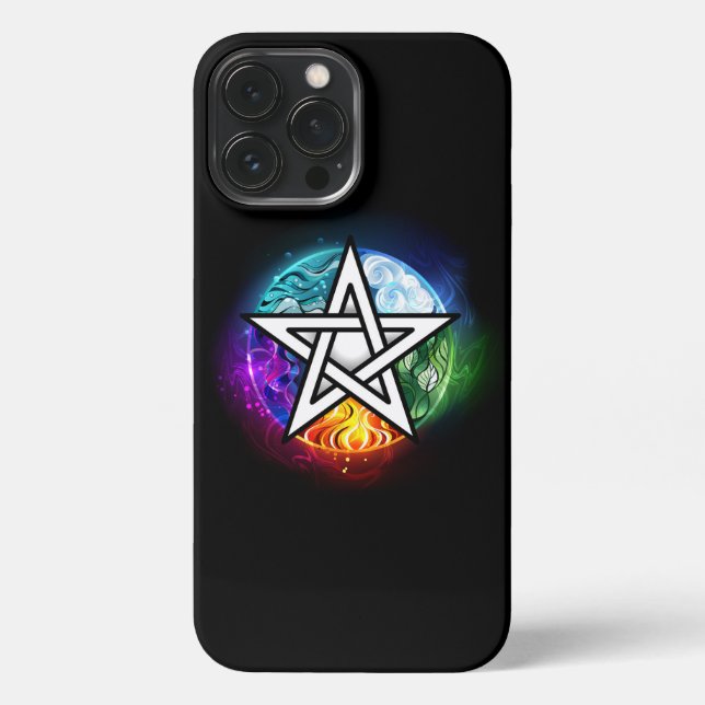 Wiccan pentagram iPhone case (Back)