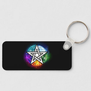 Wiccan pentagram key ring
