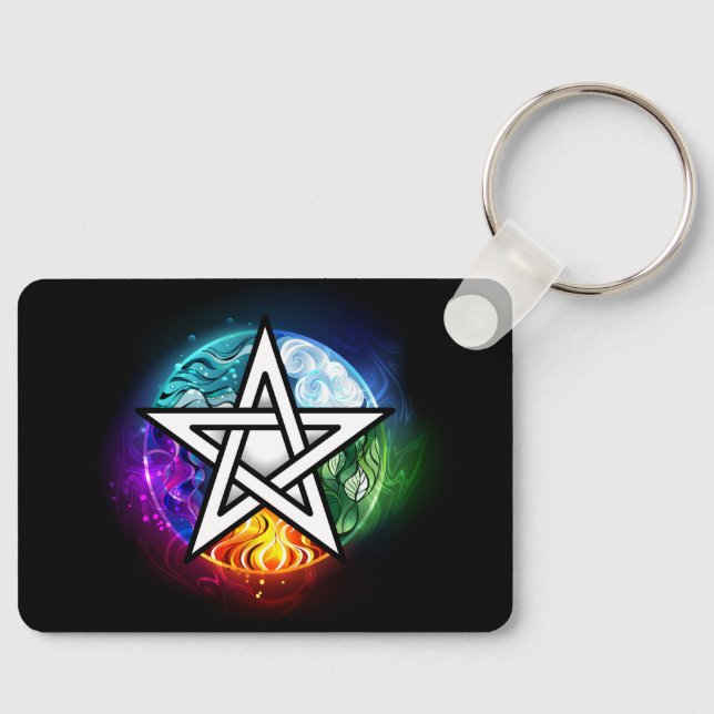 Wiccan pentagram key ring (Front)
