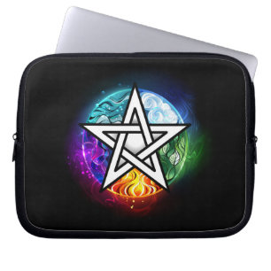 Wiccan pentagram laptop sleeve
