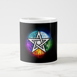 Wiccan pentagram large coffee mug