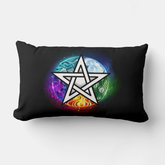 Wiccan pentagram lumbar cushion (Front)