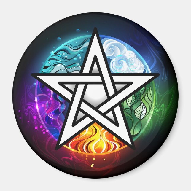 Wiccan pentagram magnet (Front)