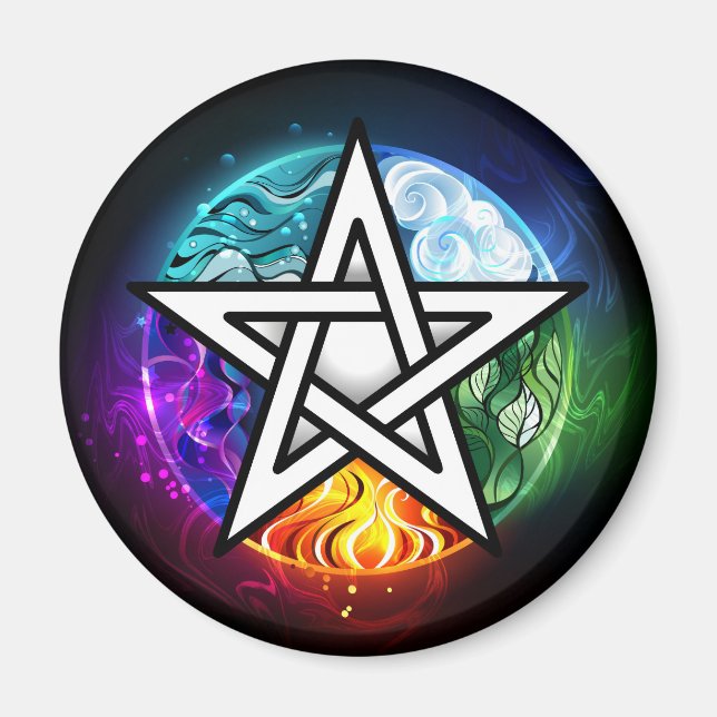 Wiccan pentagram magnet (Front)