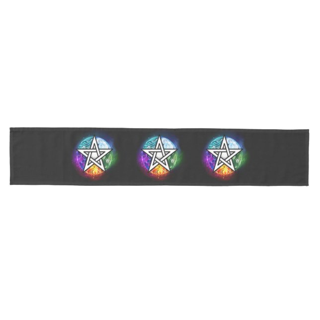 Wiccan pentagram medium table runner (Horizontal)