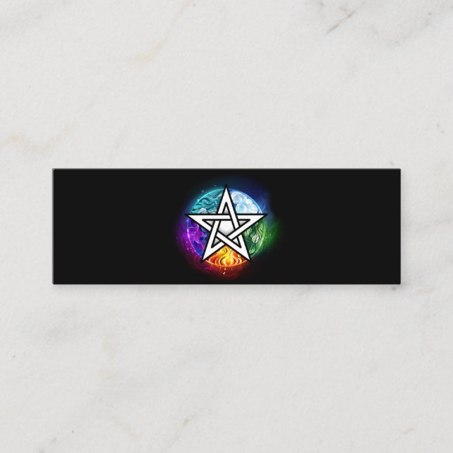 Wiccan pentagram mini business card (Front)