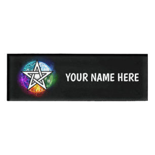 Wiccan pentagram name tag