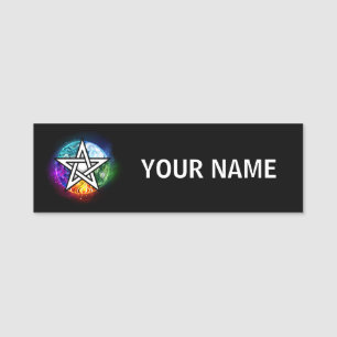Wiccan pentagram name tag