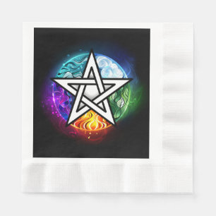 Wiccan pentagram napkin