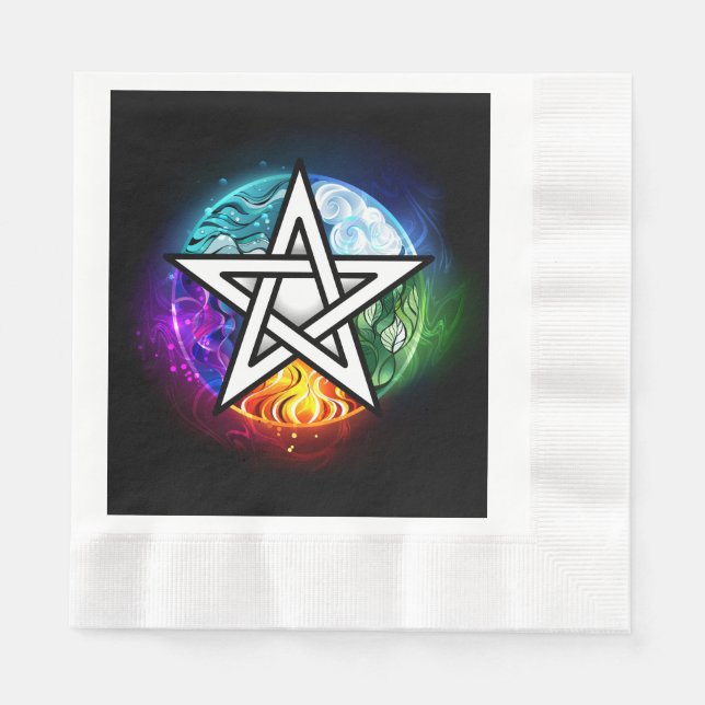 Wiccan pentagram napkin (Front)