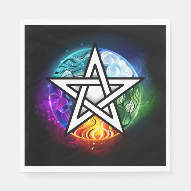 Wiccan pentagram napkin (Front)