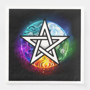 Wiccan pentagram napkin