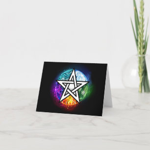 Wiccan pentagram note card