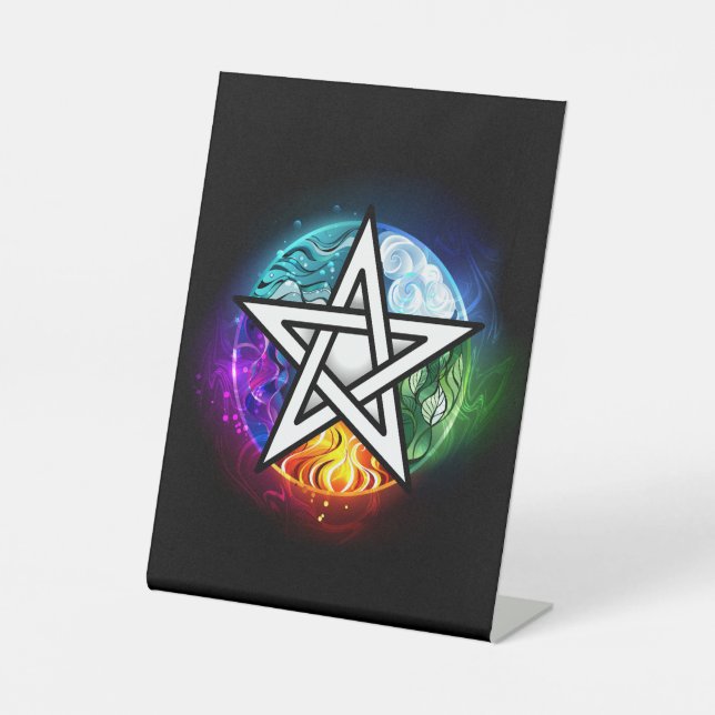 Wiccan pentagram pedestal sign (Front)