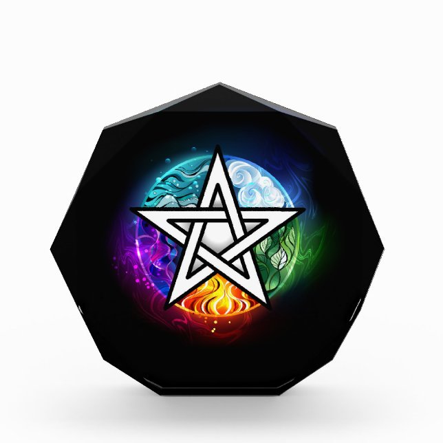Wiccan pentagram photo block (Front)