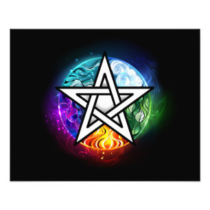 Wiccan pentagram photo print
