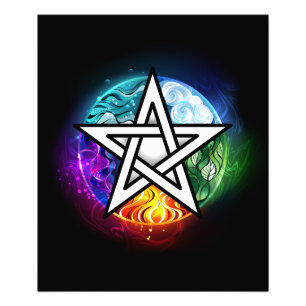 Wiccan pentagram photo print