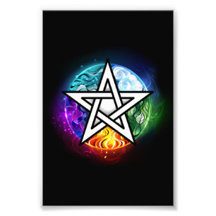 Wiccan pentagram photo print