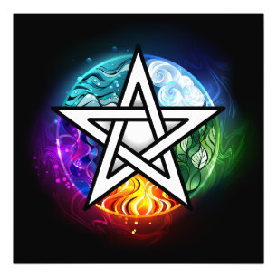 Wiccan pentagram photo print