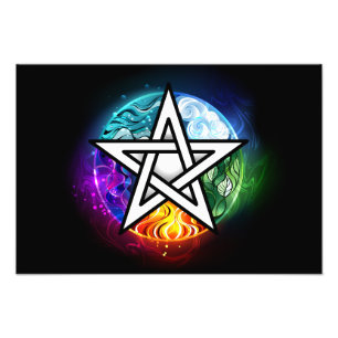 Wiccan pentagram photo print