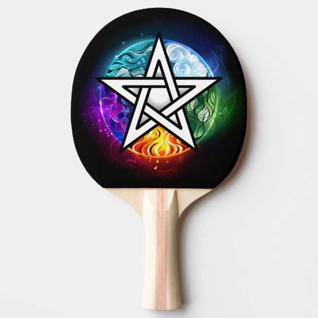 Wiccan pentagram ping pong paddle (Front)