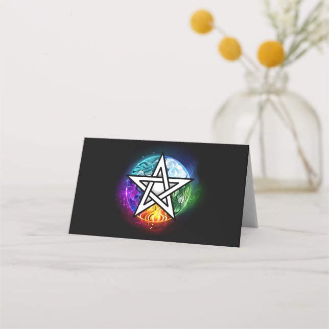 Wiccan pentagram place card (Front)