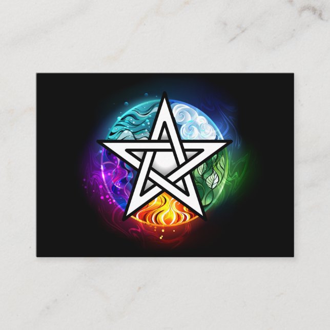 Wiccan pentagram place card (Front)