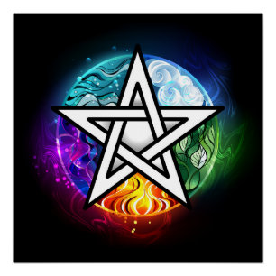 Wiccan pentagram poster