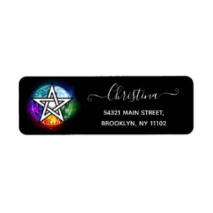 Wiccan pentagram return address label