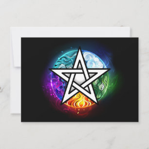 Wiccan pentagram save the date