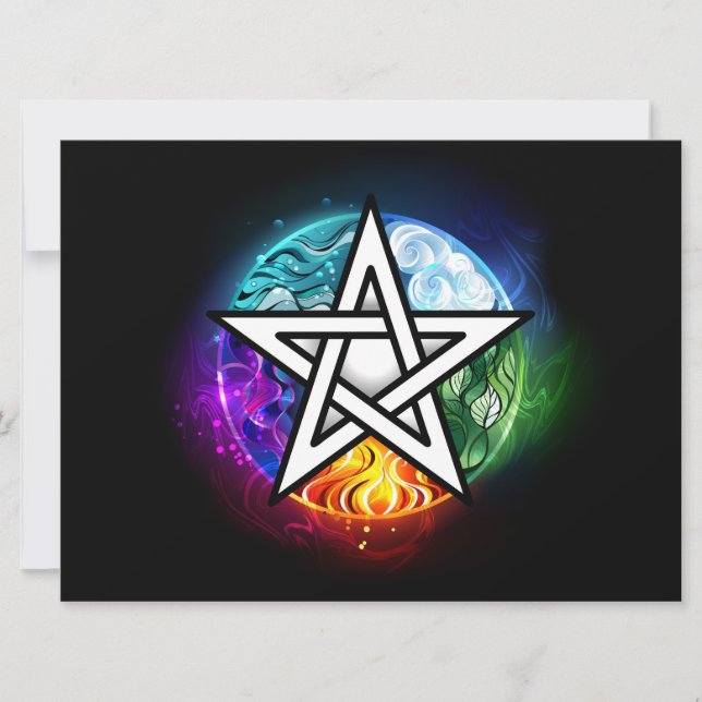 Wiccan pentagram save the date (Front)