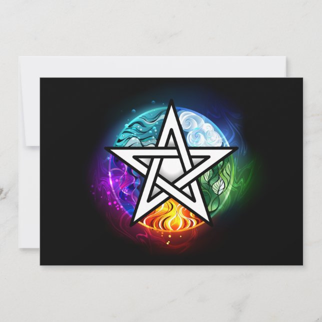 Wiccan pentagram save the date (Front)