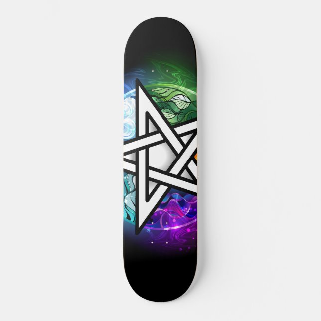 Wiccan pentagram skateboard (Front)