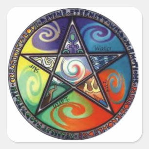Wiccan Pentagram Square Sticker