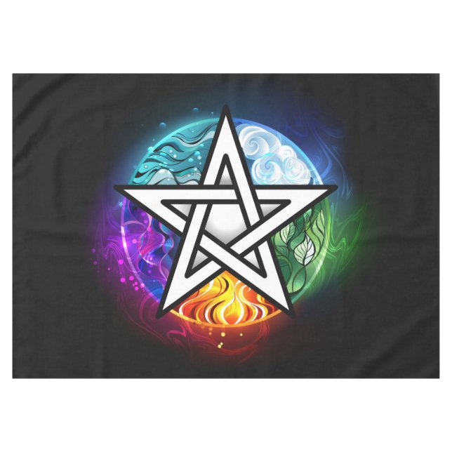 Wiccan pentagram tablecloth (Front (Horizontal))