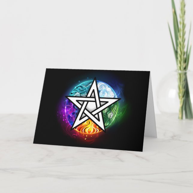 Wiccan pentagram thank you card (Front)