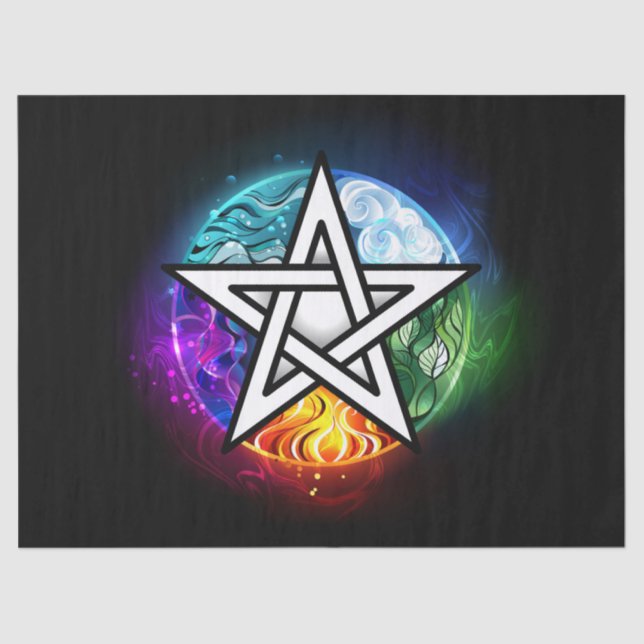 Wiccan pentagram tissue paper (Front)