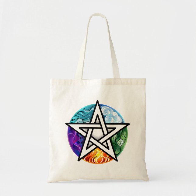 Wiccan pentagram tote bag (Front)