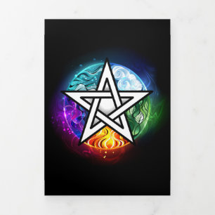 Wiccan pentagram Tri-Fold card