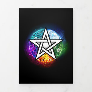 Wiccan pentagram Tri-Fold holiday card