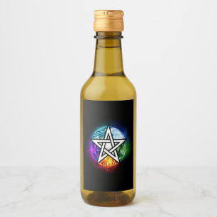 Wiccan pentagram wine label